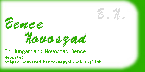 bence novoszad business card